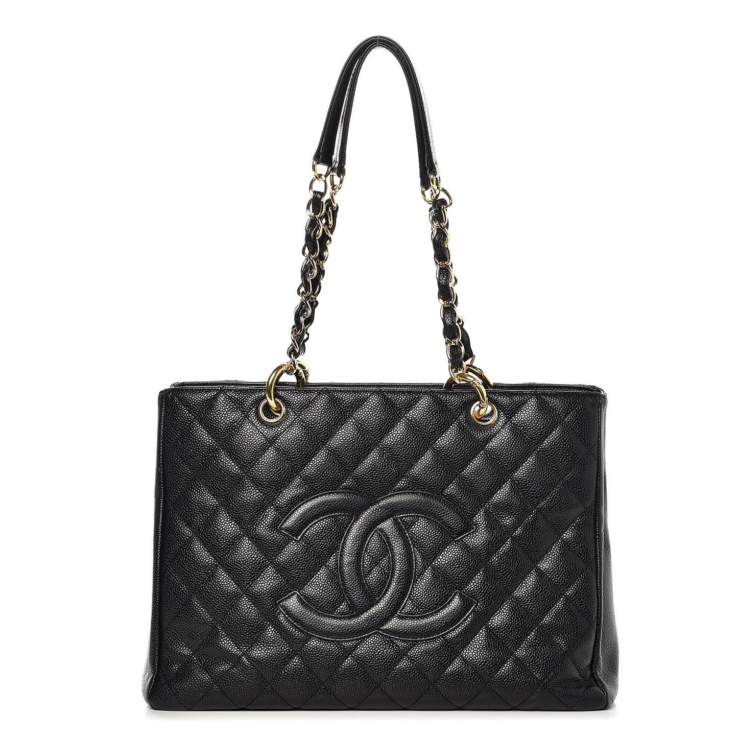 Caviar Quilted Grand Shopping Tote GST Black