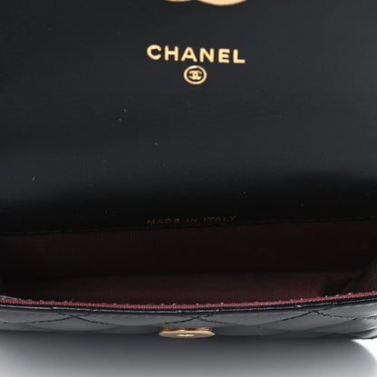 Chanel Calfskin Quilted Perfect Fit Coin Purse With Chain Black 4 of 4