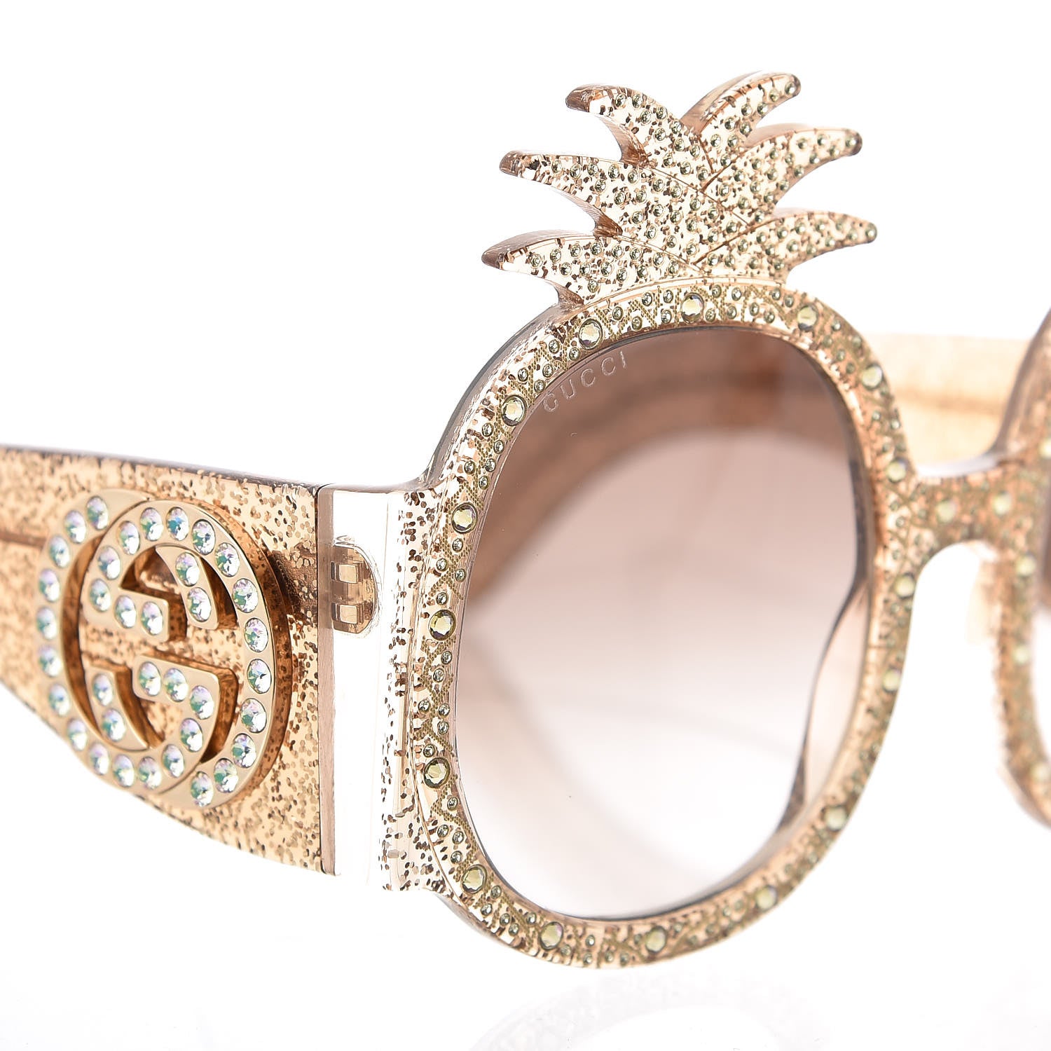 Gucci Acetate Pineapple GG0150/S Sunglasses Gold 5 of 6