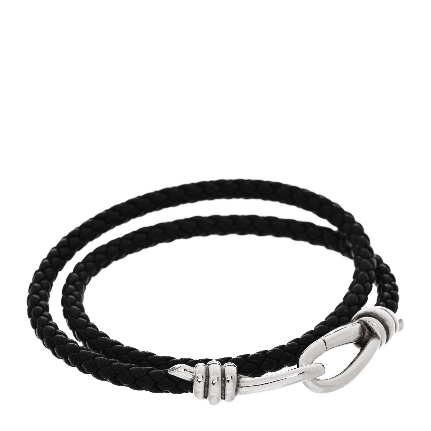 Tiffany Sterling Silver Leather Paloma Picasso Knot Braid Wrap Bracelet 1 of 4