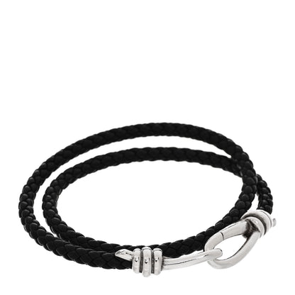 Tiffany Sterling Silver Leather Paloma Picasso Knot Braid Wrap Bracelet 1 of 4