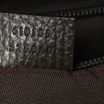 Gucci Monogram Dollar Calfskin Large Boston Duffle Bag Beige Ebony Testa di Moro Marrone Scuro 7 of 7