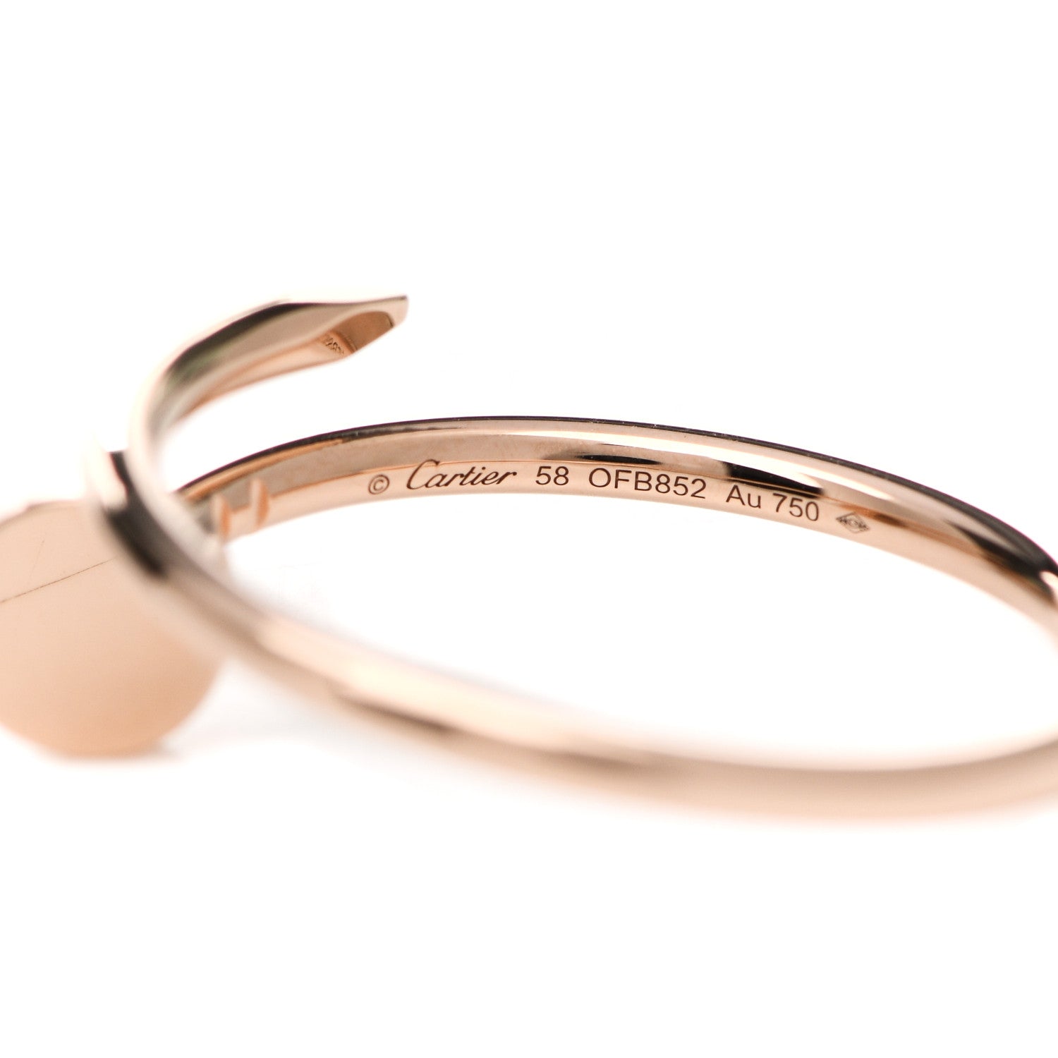 Cartier 18K Pink Gold Small Juste Un Clou Ring 58 8.25 4 of 5
