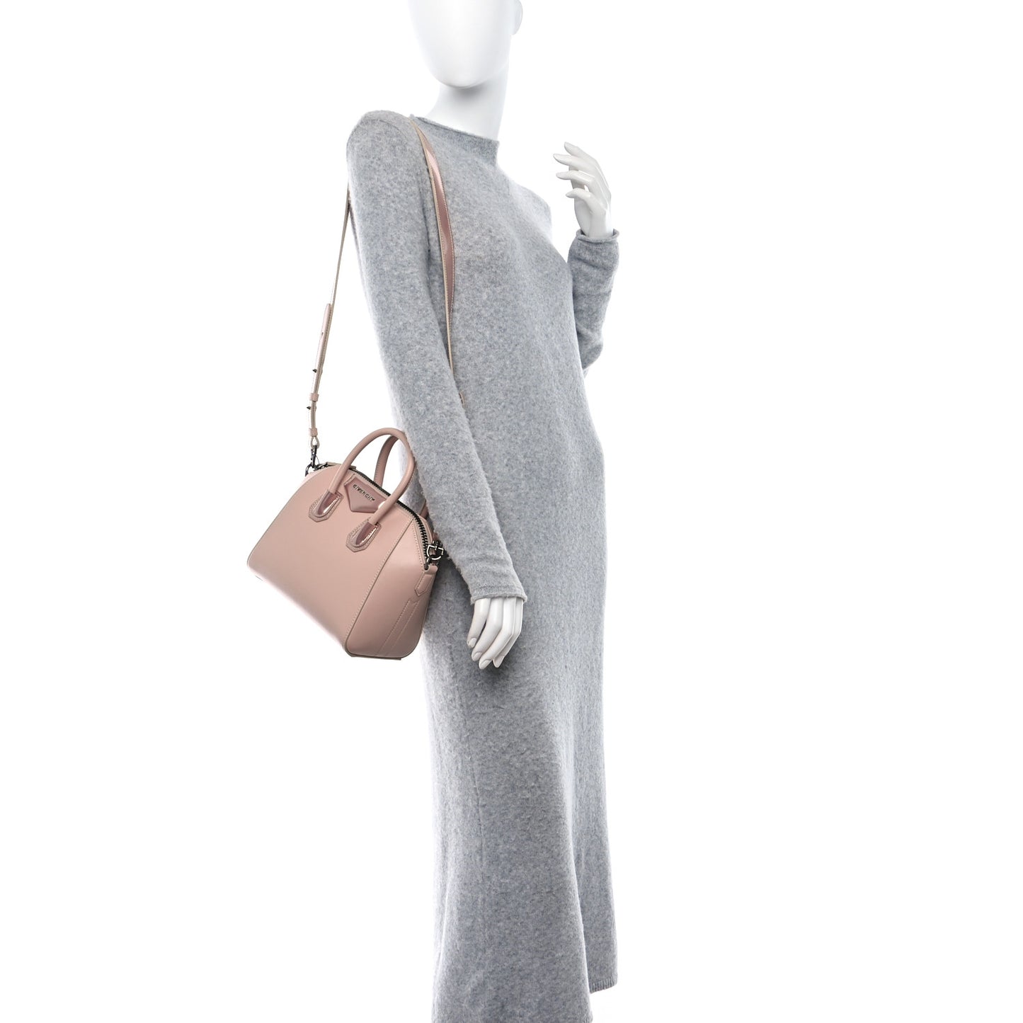 Metallic Calfskin Mini Antigona Light Pink