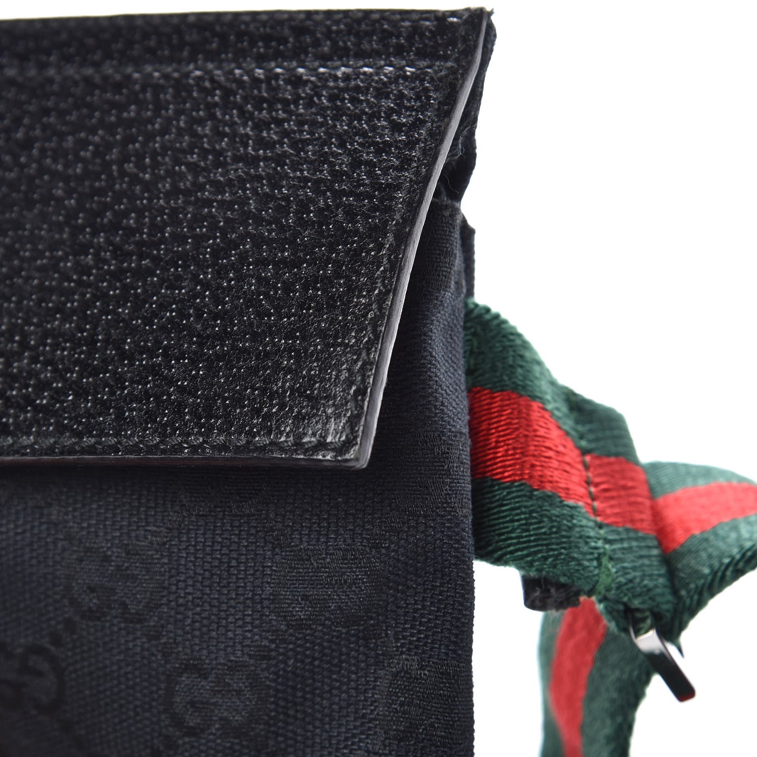 Gucci Monogram Web Belt Pouch Bag Black 9 of 10