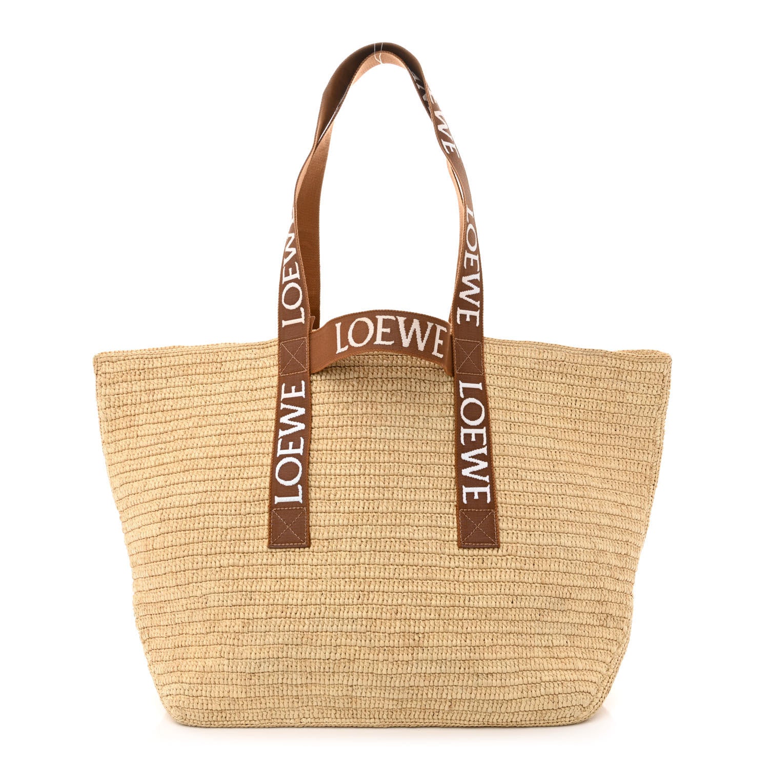 Loewe Raffia Paula's Ibiza Fold Shopper Tote Natural Tan 1 of 9