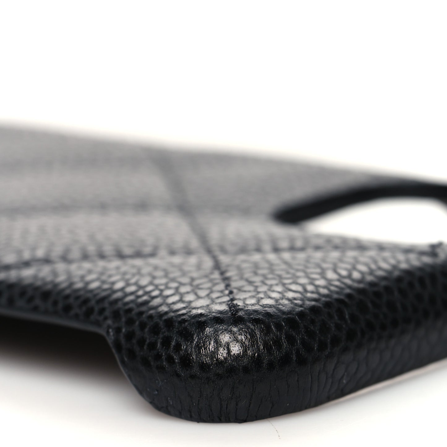 Caviar Quilted iPhone XI Pro Case With Chain Black