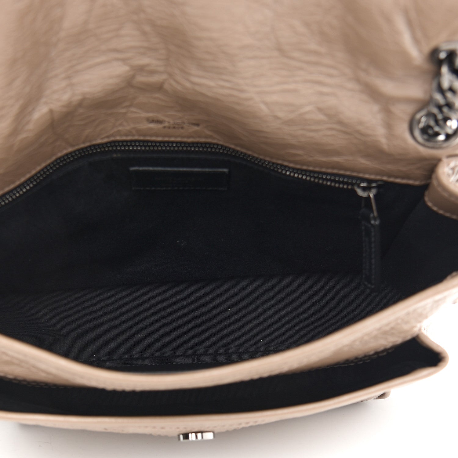 Saint Laurent Crinkled Calfskin Matelasse Monogram Medium Niki Chain Satchel Light Natural 5 of 9