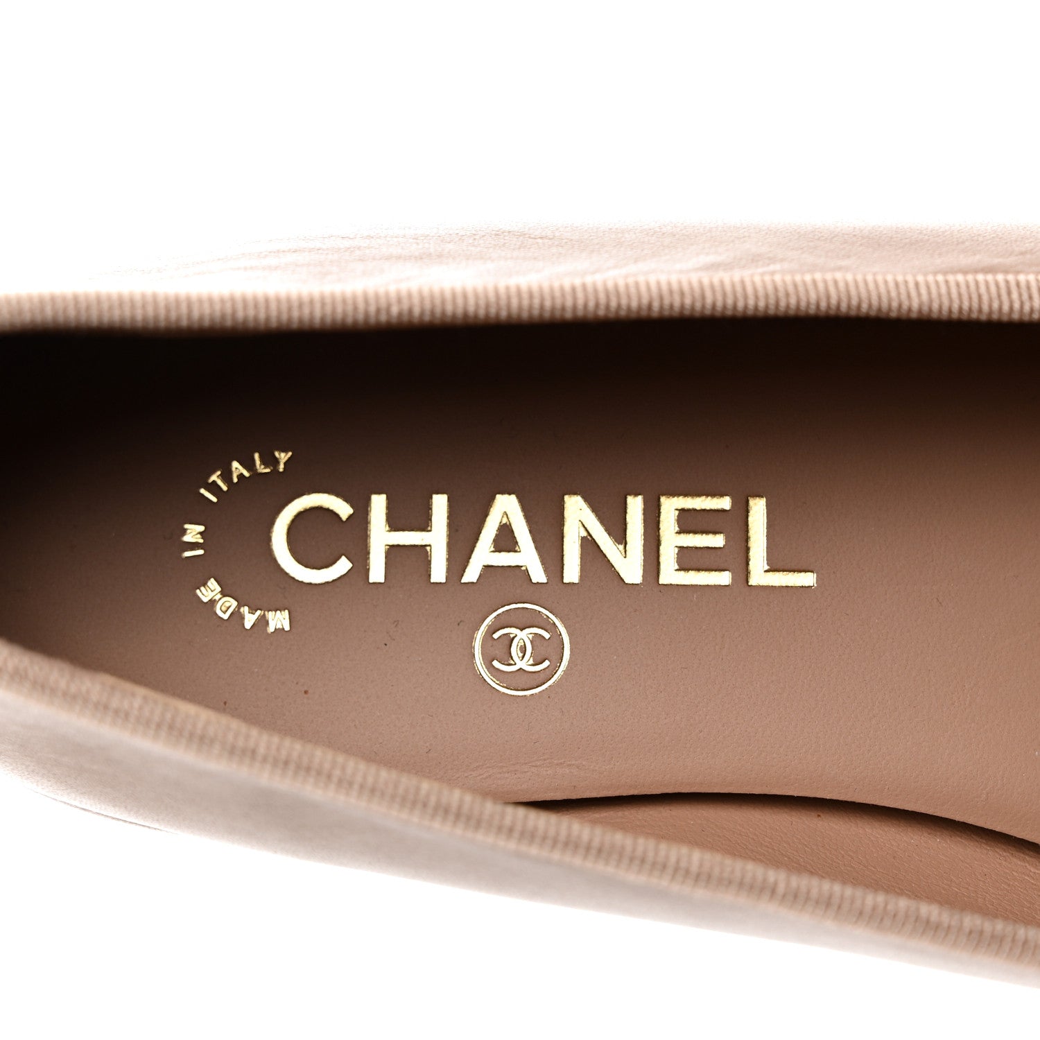 Chanel Lambskin Cap Toe Ballerina Flats 39 Beige Black 6 of 9