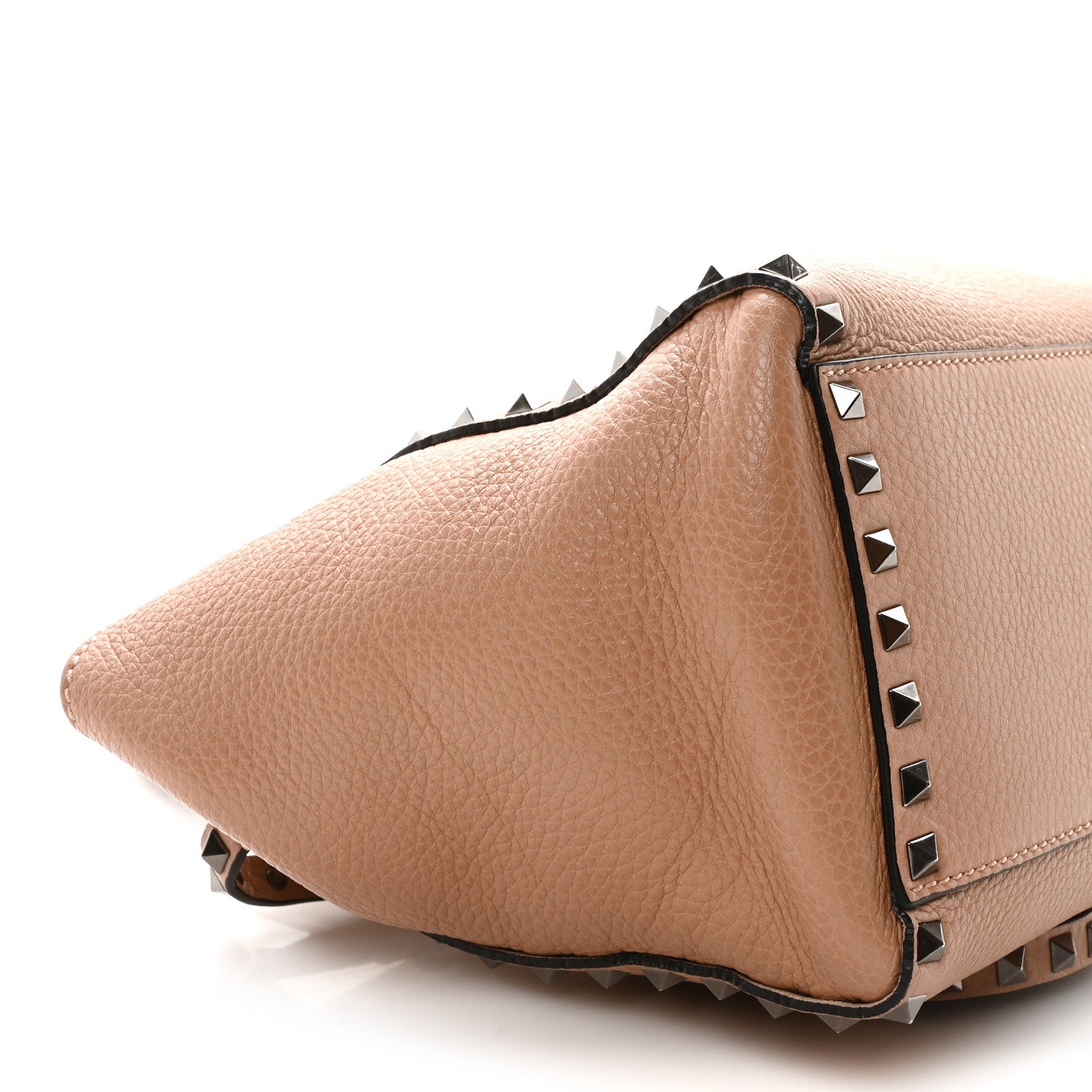 Valentino Garavani Pebbled Calfskin Small Rockstud Double Handle Tote Soft Noisette 8 of 9