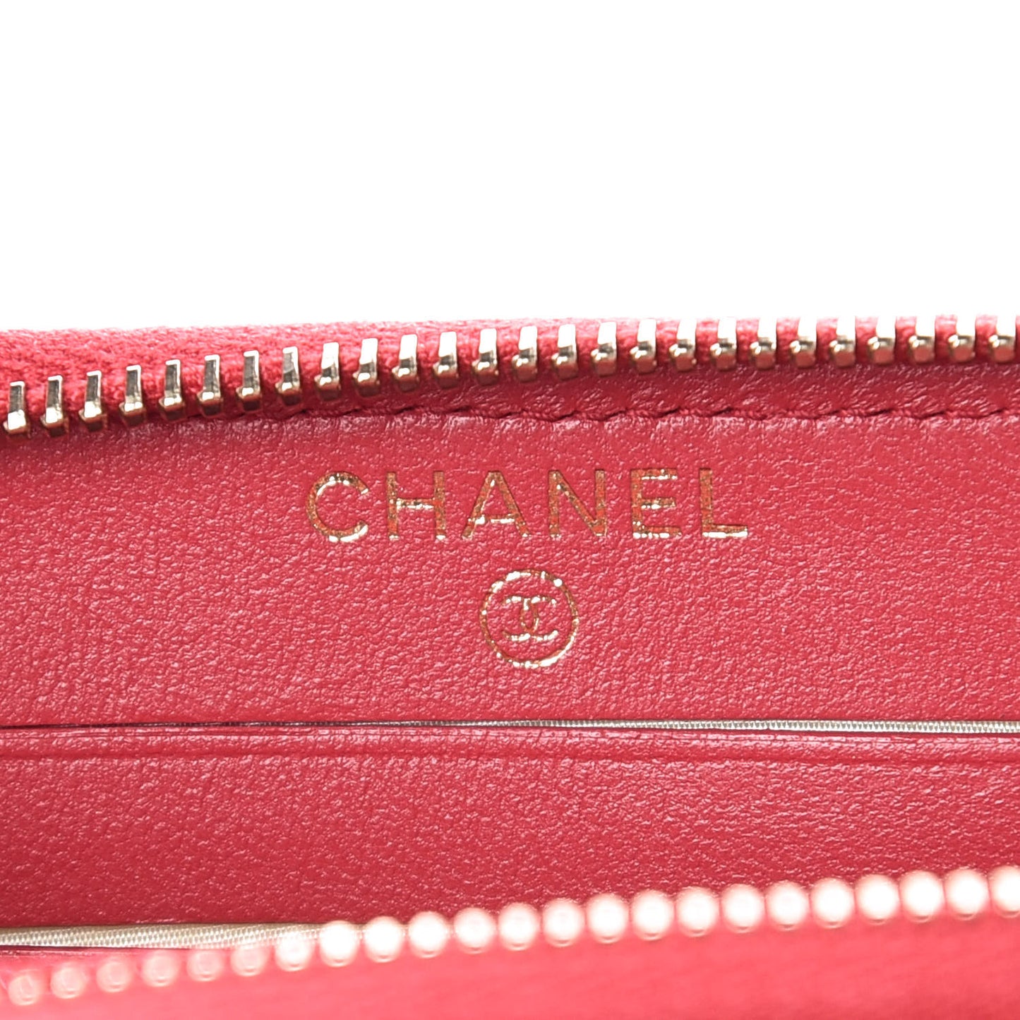 Lambskin Quilted Small Zip Around Wallet Dark Pink
