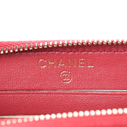 Chanel Lambskin Quilted Small Zip Around Wallet Dark Pink 6 of 8