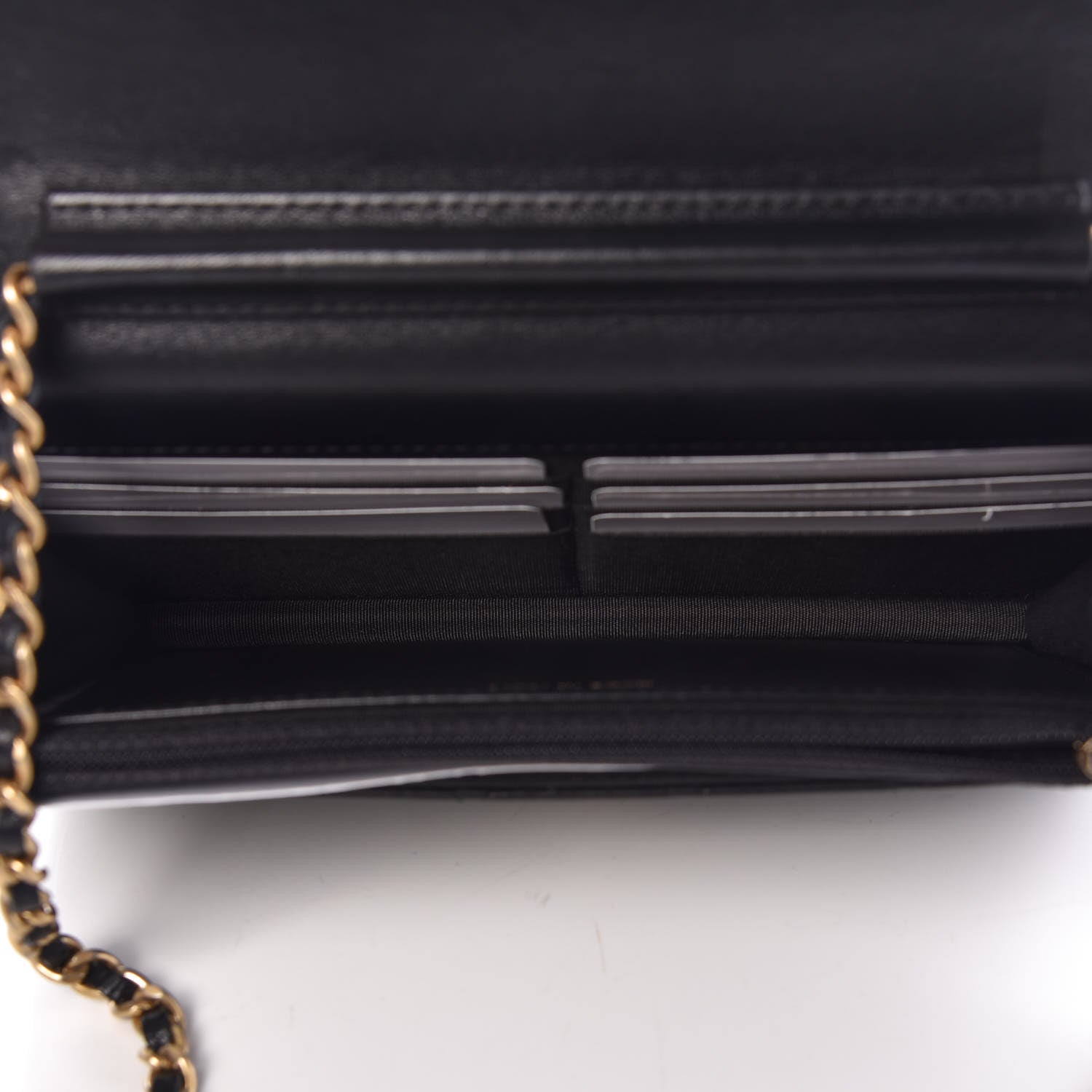 Chanel Lambskin Quilted Studded Wallet On Chain WOC Black 10 of 11