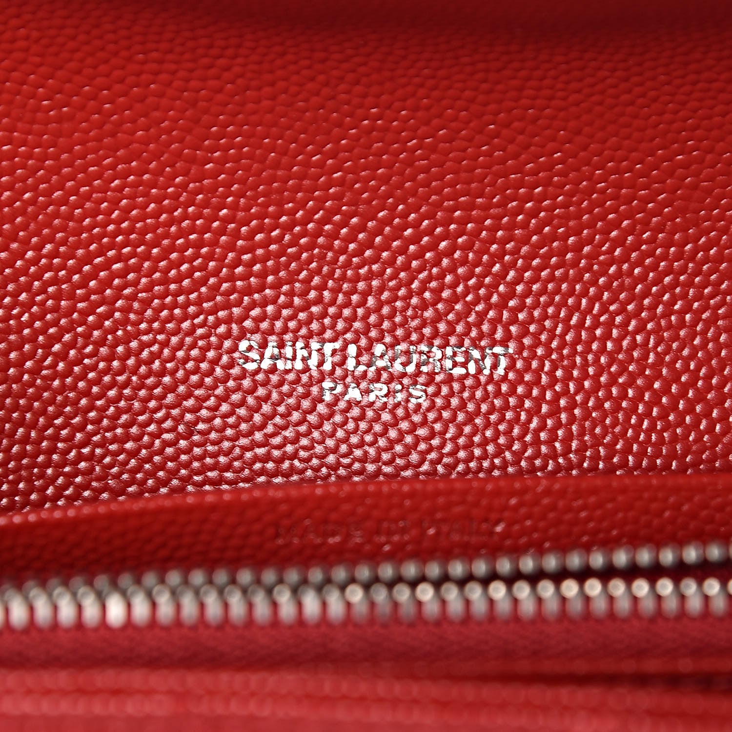 Saint Laurent Grain De Poudre Matelasse Chevron Monogram Flap Wallet Red 6 of 7