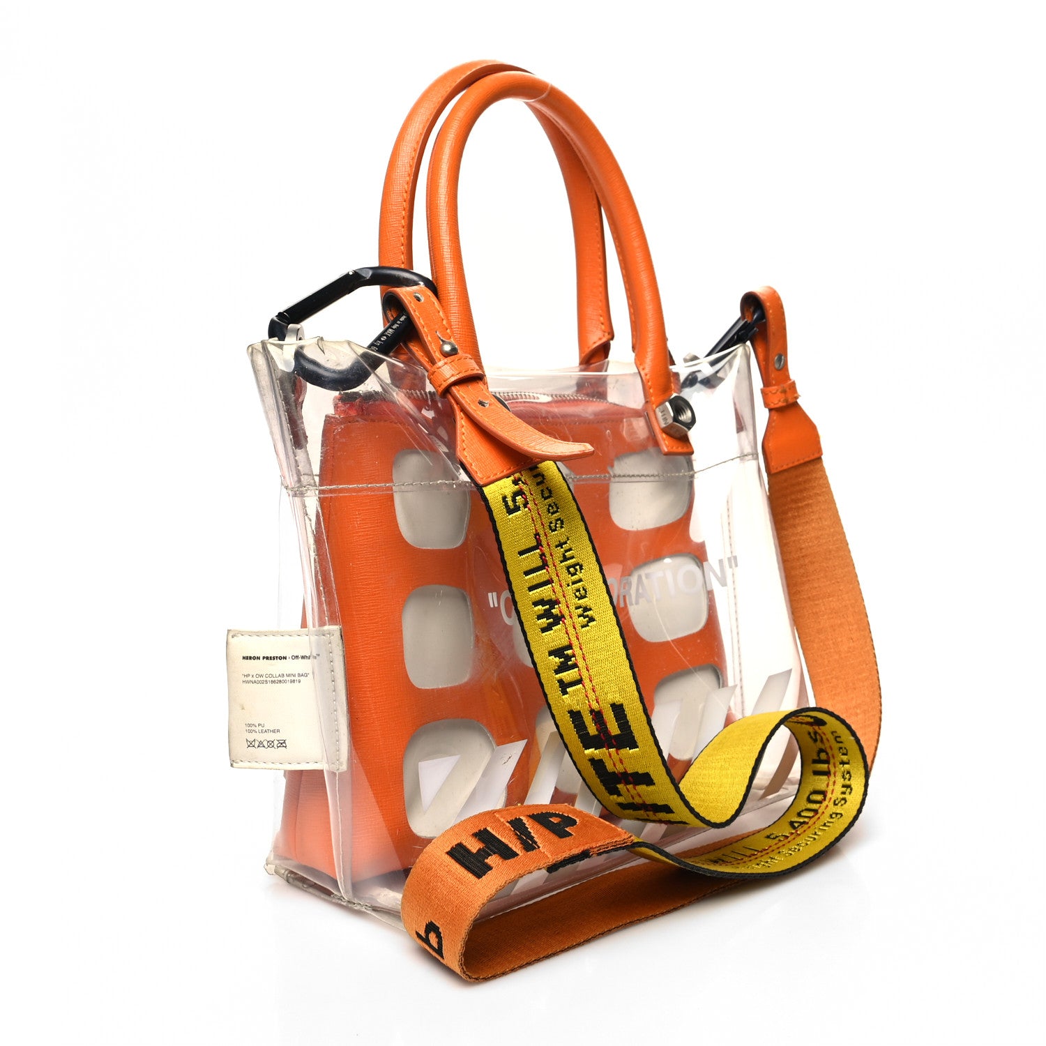 Off-White X Heron Preston PVC Transparent Crossbody Bag Orange White 3 of 19