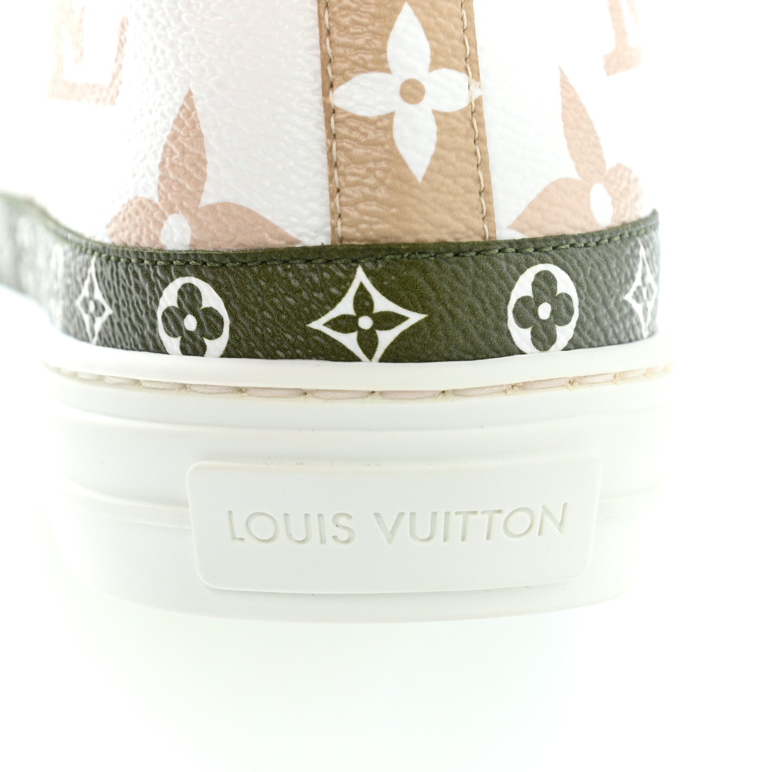 Louis Vuitton Monogram Giant Stellar Sneaker Boots 37.5 Kaki White Beige 10 of 10