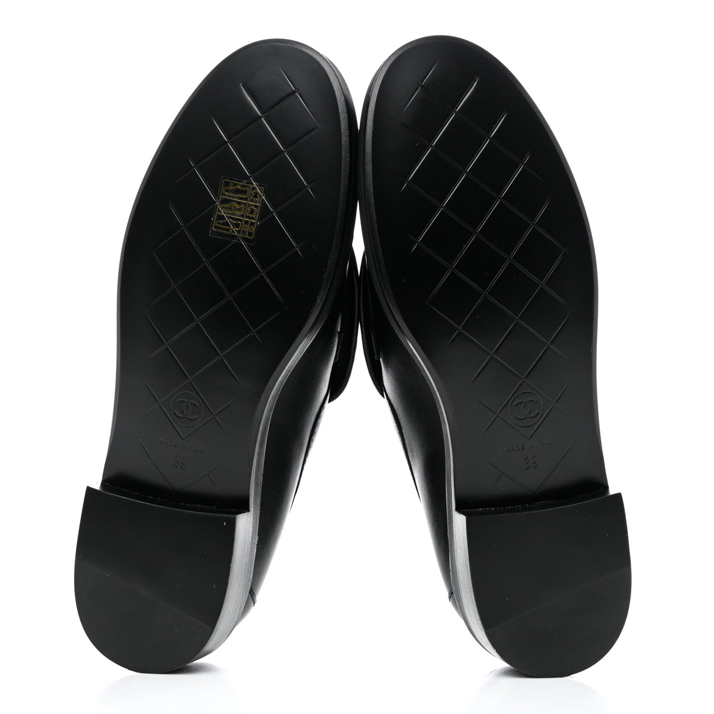 Lambskin Quilted CC Turnlock Loafers 39 Black