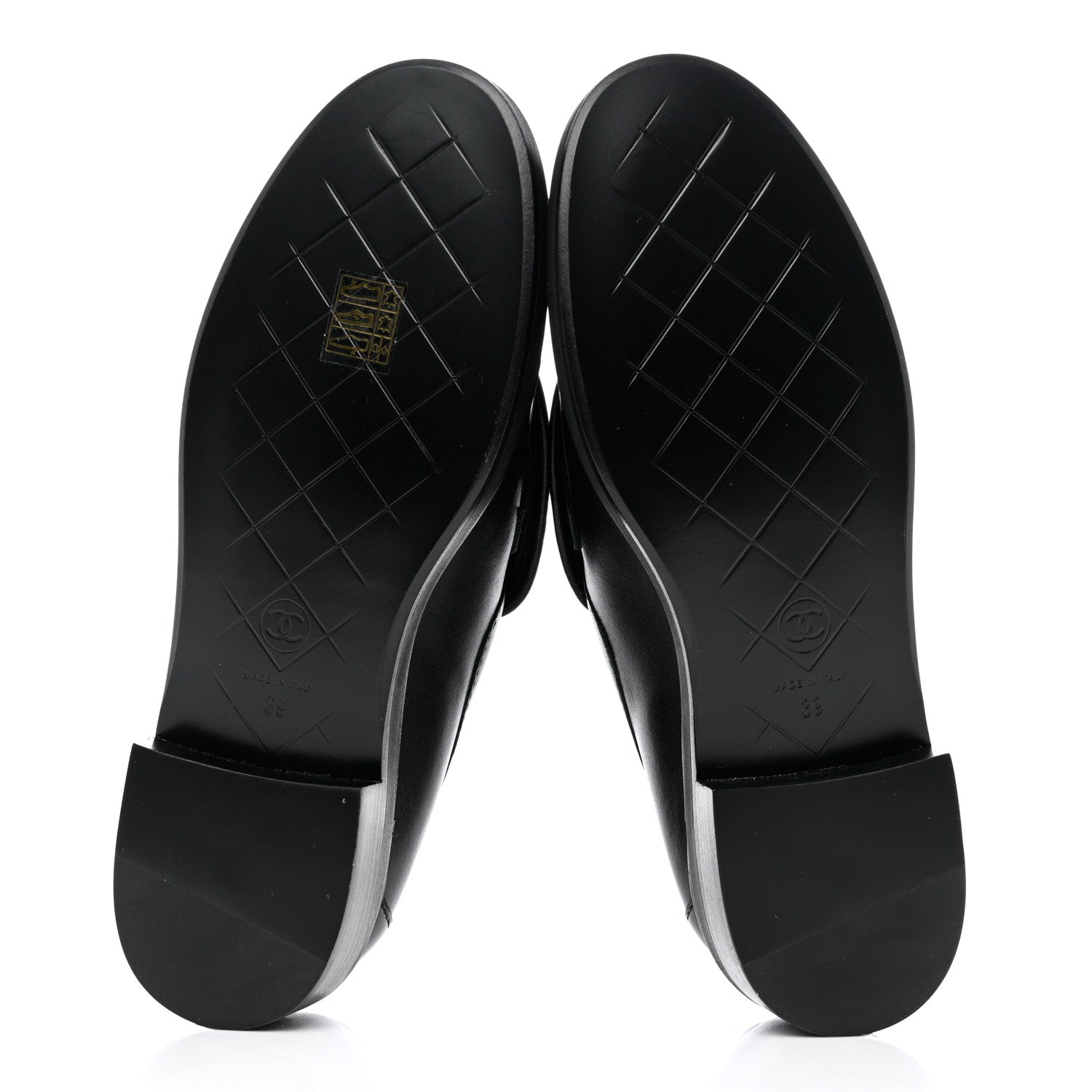 Chanel Lambskin Quilted CC Turnlock Loafers 39 Black 5 of 9