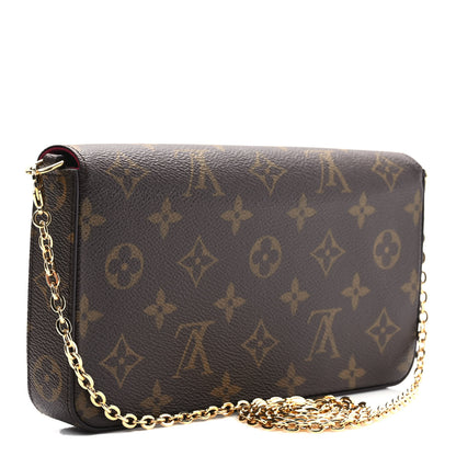 Louis Vuitton Monogram Pochette Felicie Chain Wallet Fuchsia 4 of 10