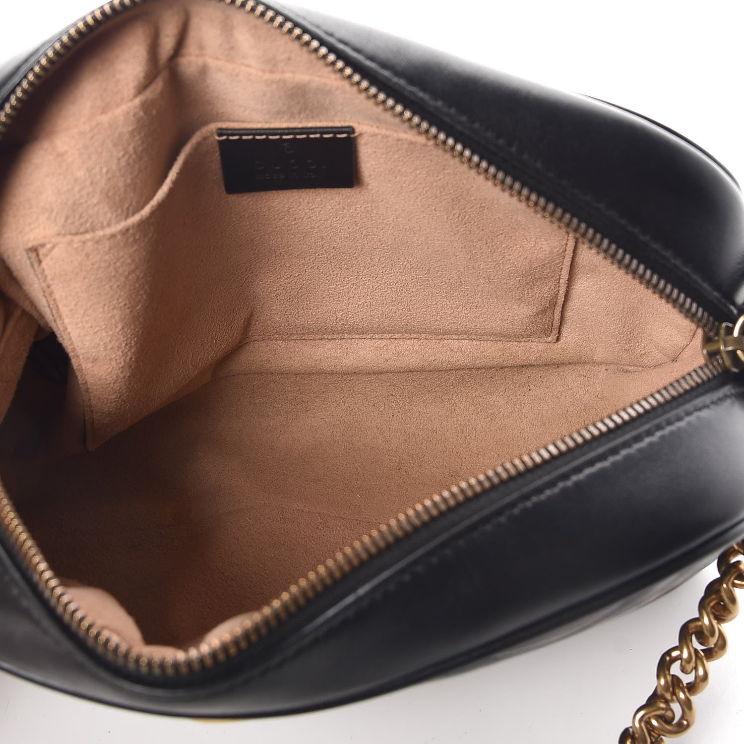 Gucci Calfskin Matelasse Small GG Marmont Chain Shoulder Bag Black 7 of 9