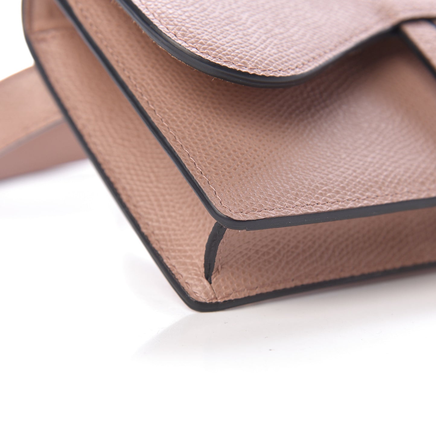 Grained Calfskin Saddle Belt Bag Fard