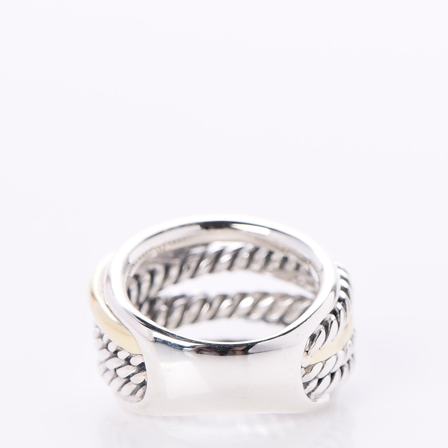 Sterling Silver 14K Yellow Gold Crossover Ring 51.9 6