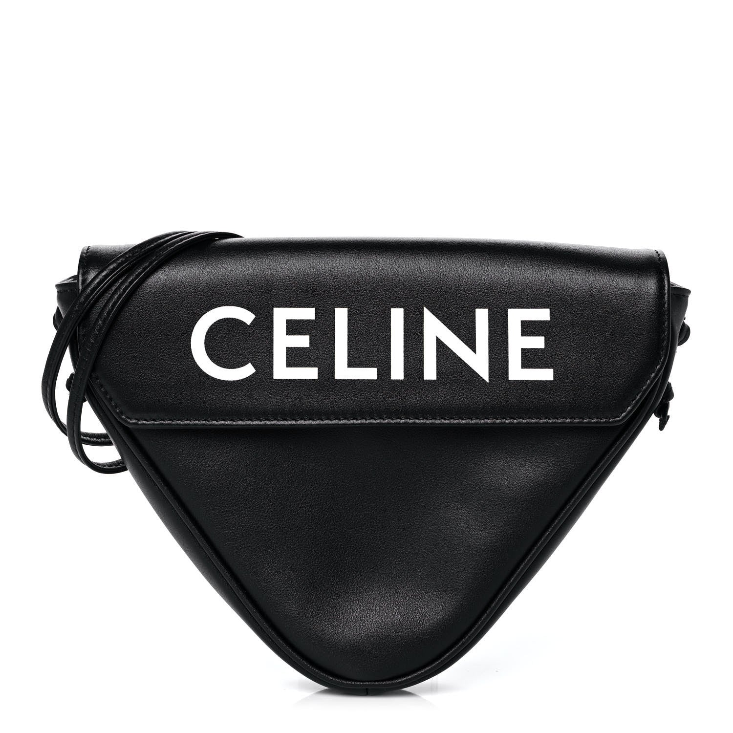 Celine Smooth Calfskin Triangle Crossbody Bag Black 1 of 9