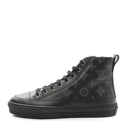 Louis Vuitton Calfskin Monogram Stellar Sneaker Boots 37 Black White 1 of 8