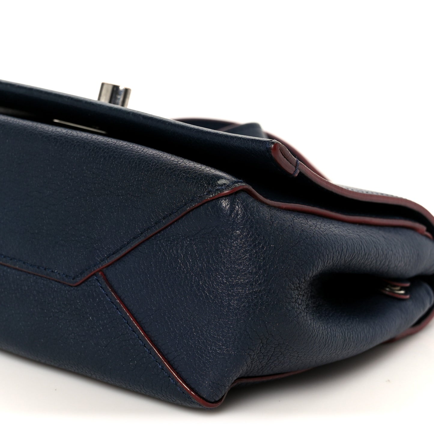 Calfskin Lockme II Chain Bag BB Marine Rouge