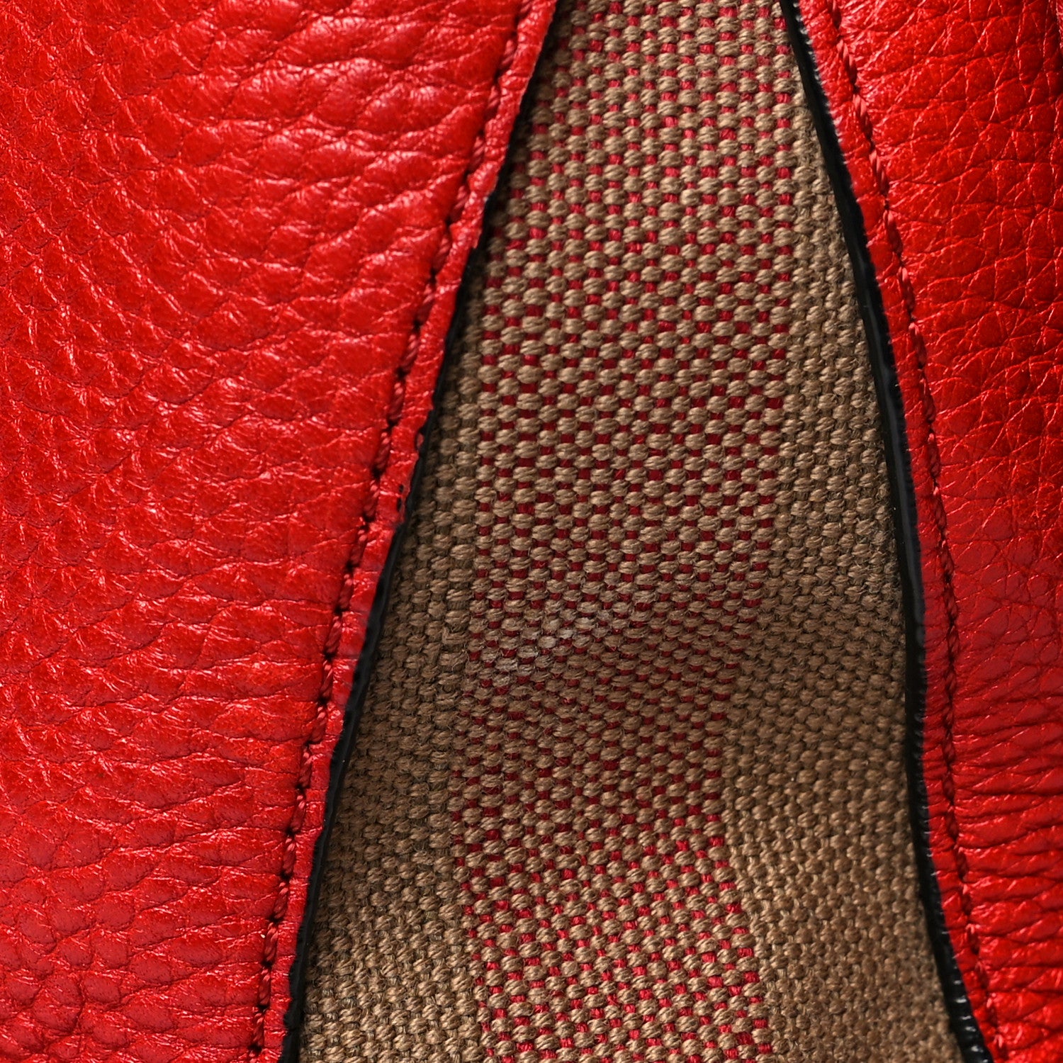 Burberry Grainy Calfskin House Check Small Maidstone Red 16 of 18
