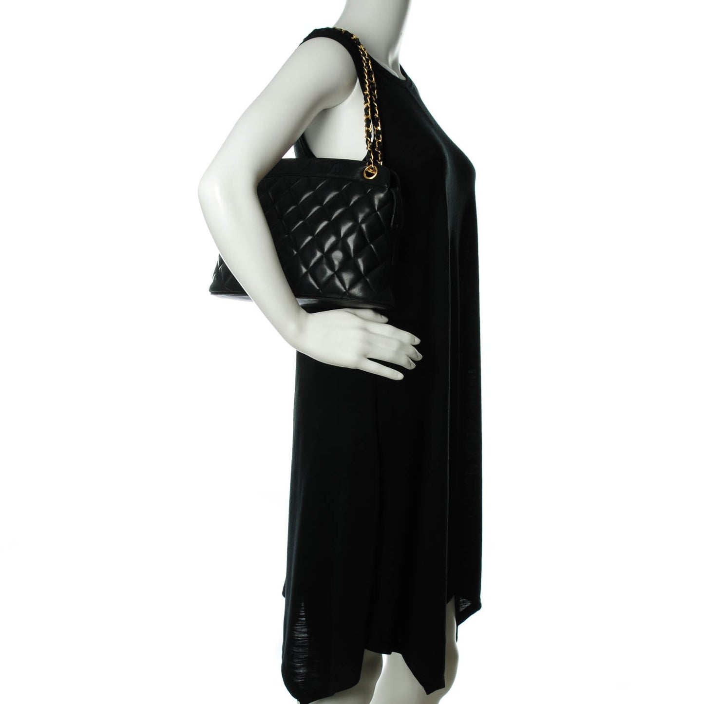 Lambskin Quilted Shoulder Bag Black
