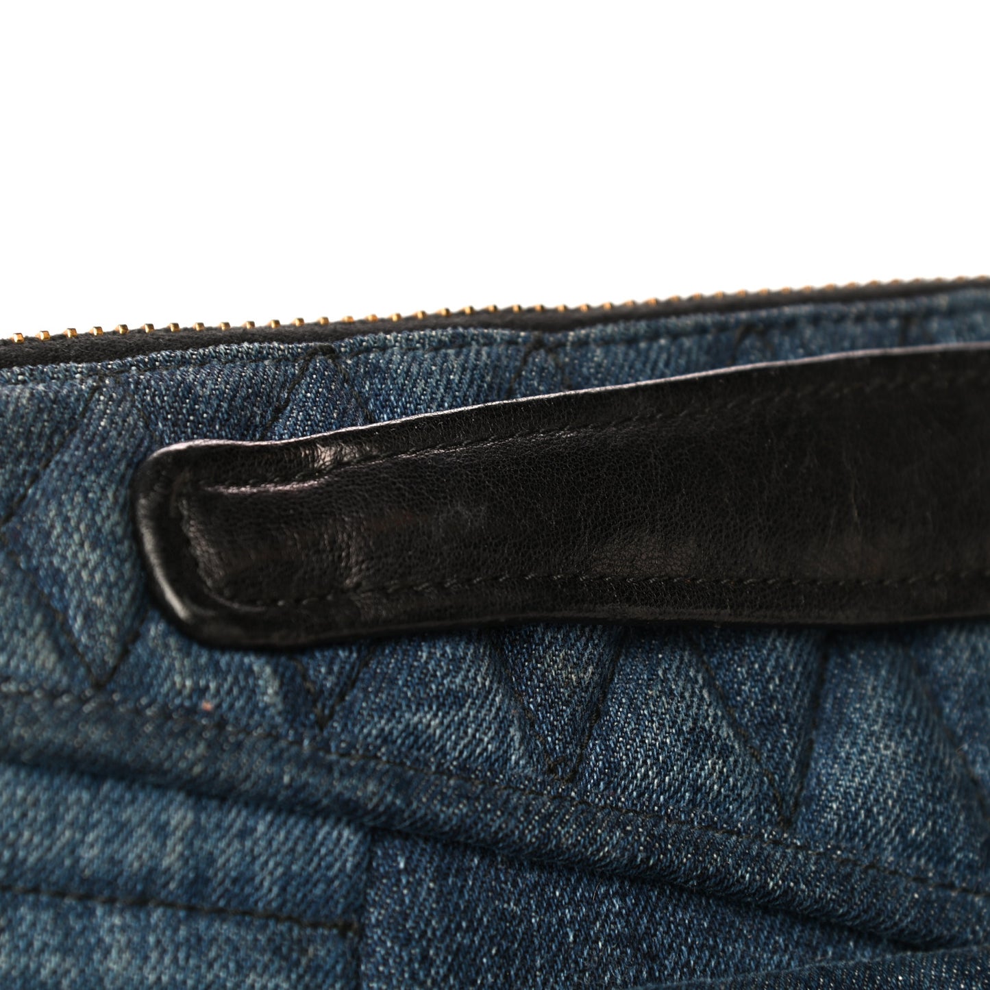 Denim Matelasse Clutch Blue