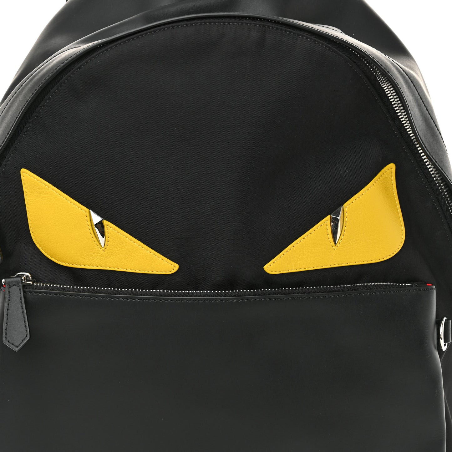 Nylon Vitello Liberty Vitello Dolce Monster Eyes Rounded Backpack Black Sunflower