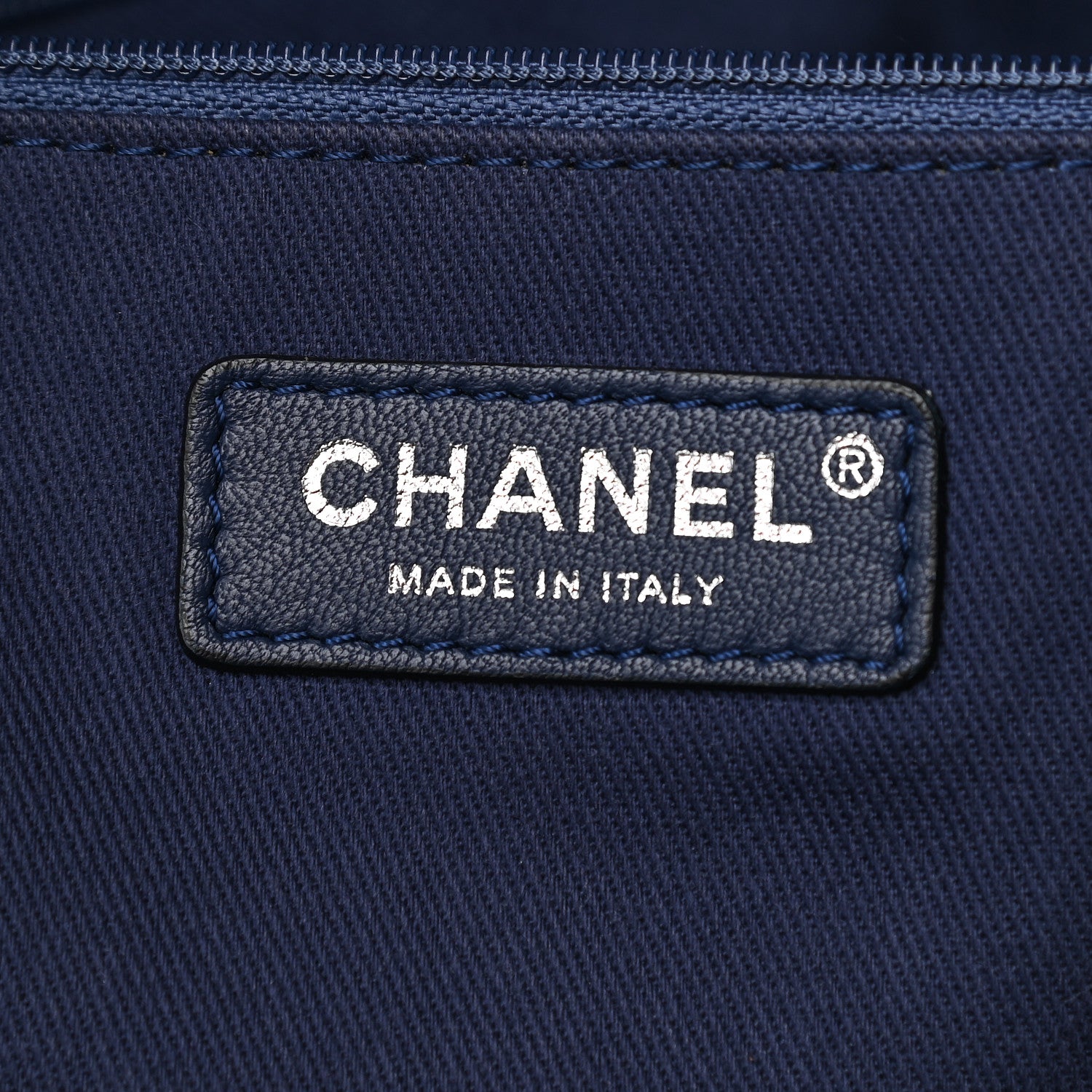 Chanel Woven Straw Raffia Small Deauville Tote Blue 6 of 9