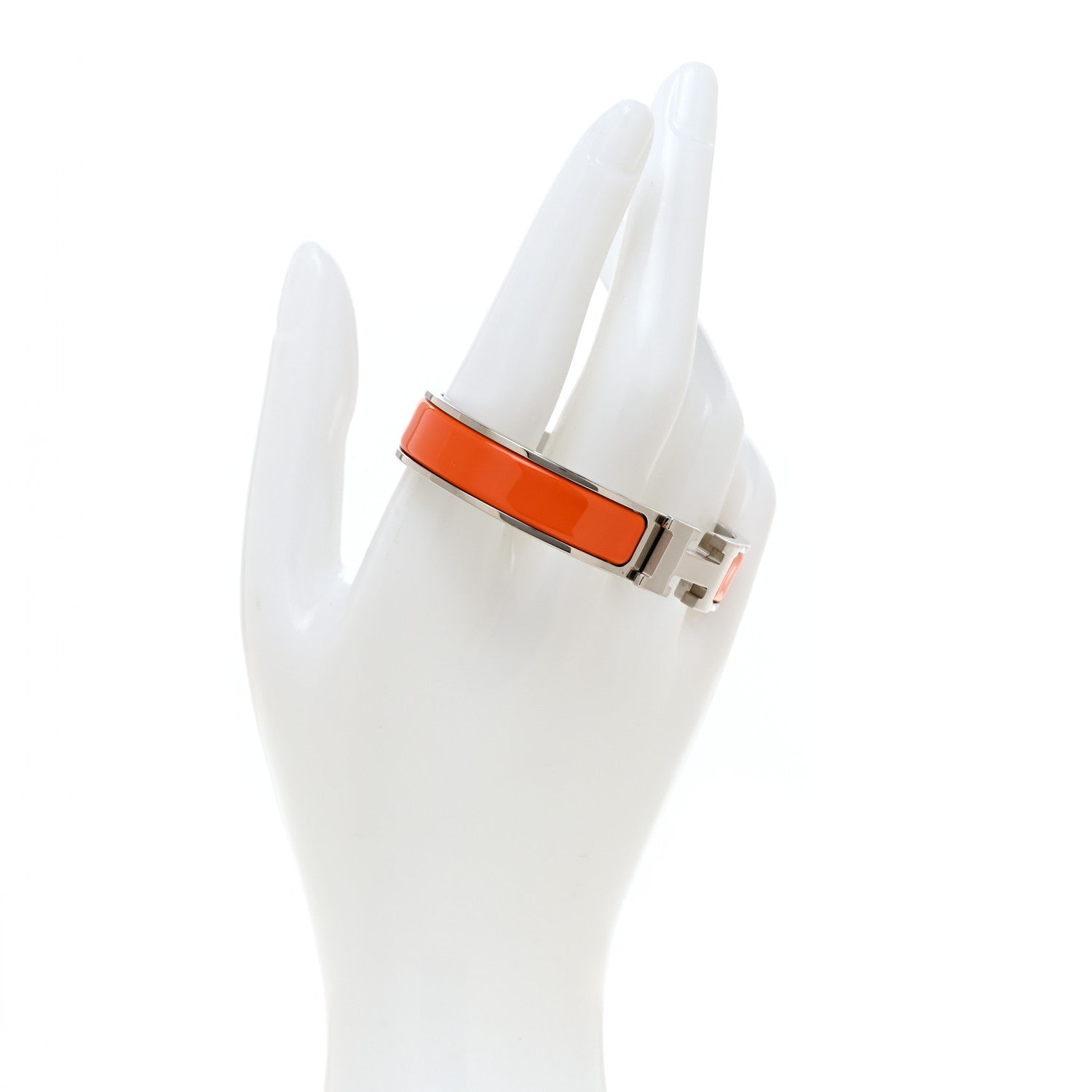 Hermes Enamel Narrow Clic Clac H Bracelet PM Orange 2 of 4