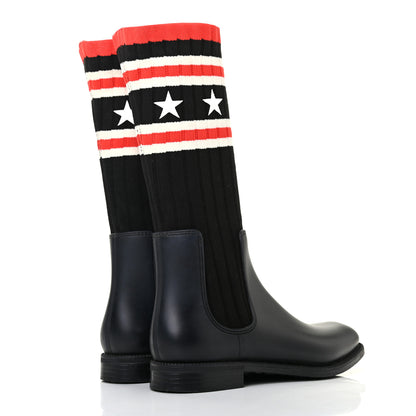 Givenchy Knit Rubber Storm Boots 37 Black 4 of 9