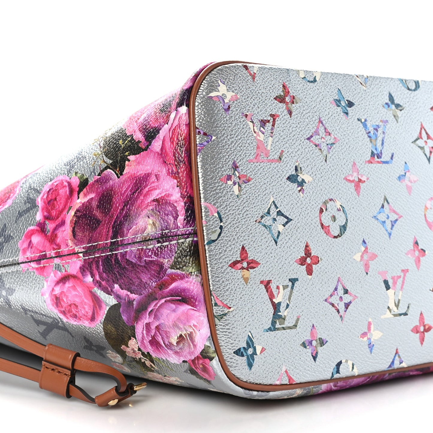 Metallic Monogram LV Garden Neverfull MM Silver