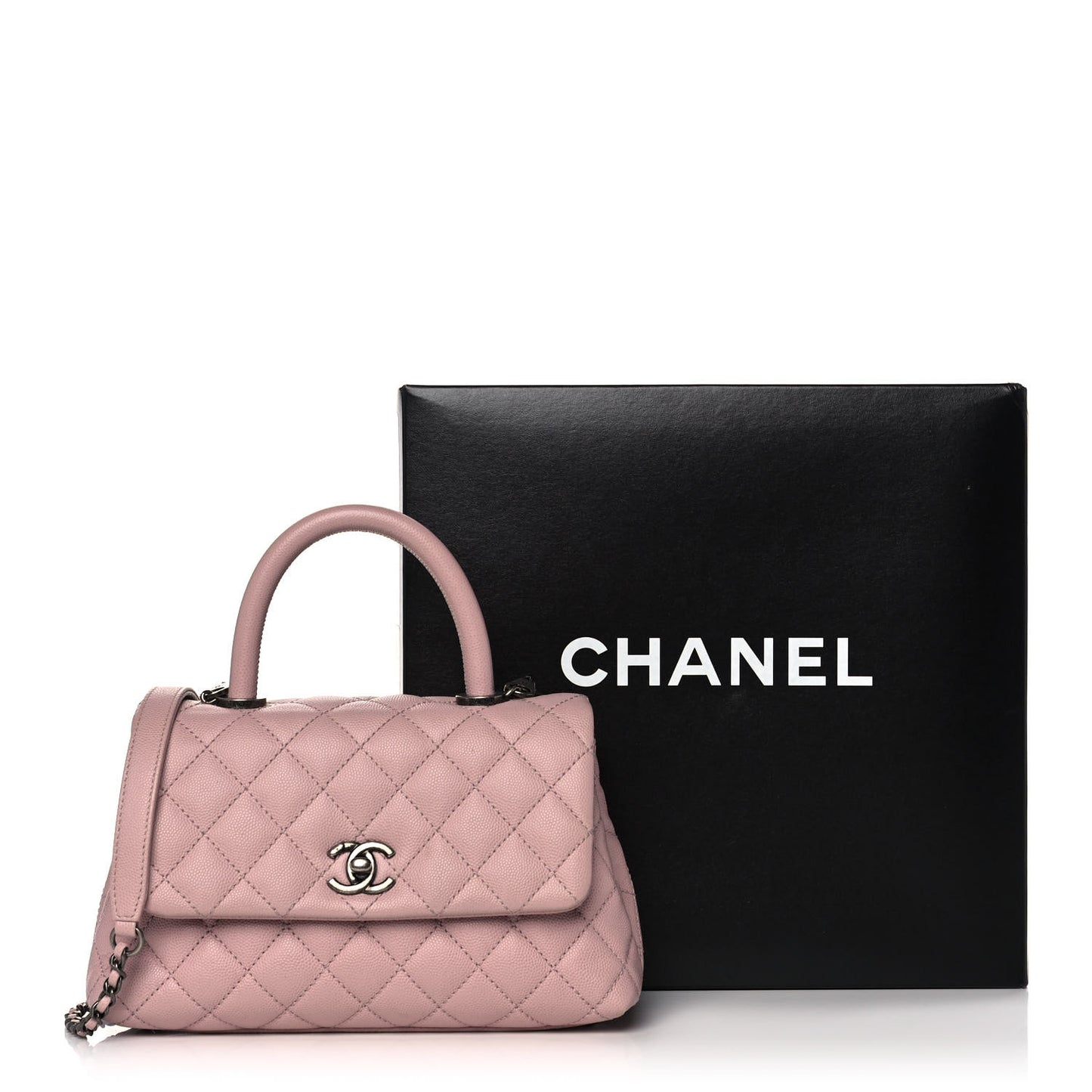 Caviar Quilted Mini Coco Handle Flap Pink