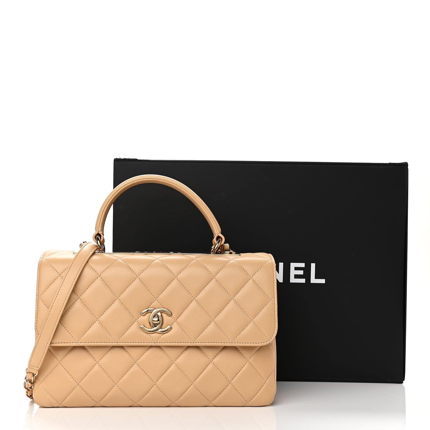 Chanel Lambskin Quilted Medium Trendy CC Flap Dual Handle Bag Beige 12 of 12
