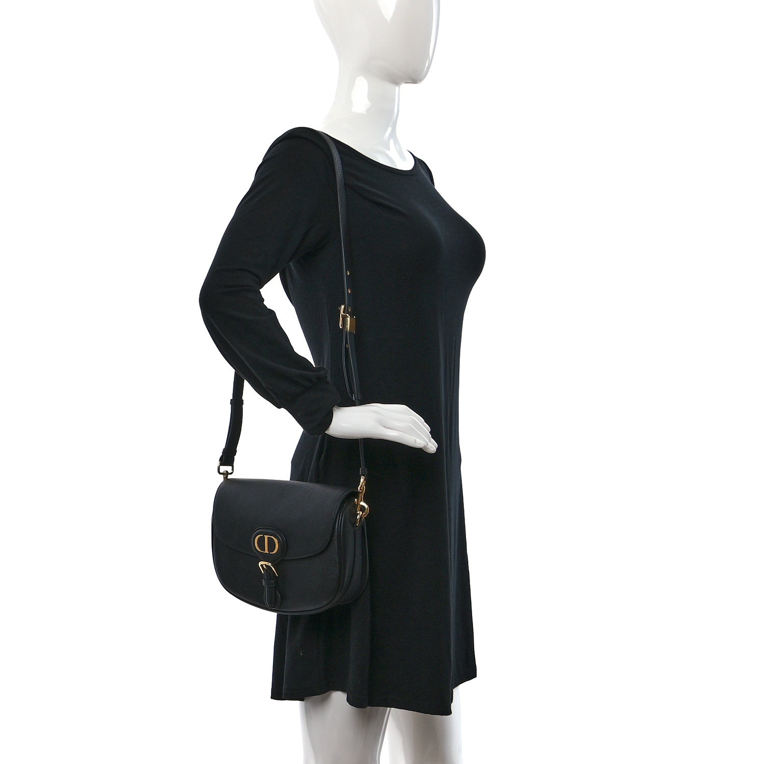 Christian Dior Grained Calfskin Medium Bobby Flap Black 2 of 9