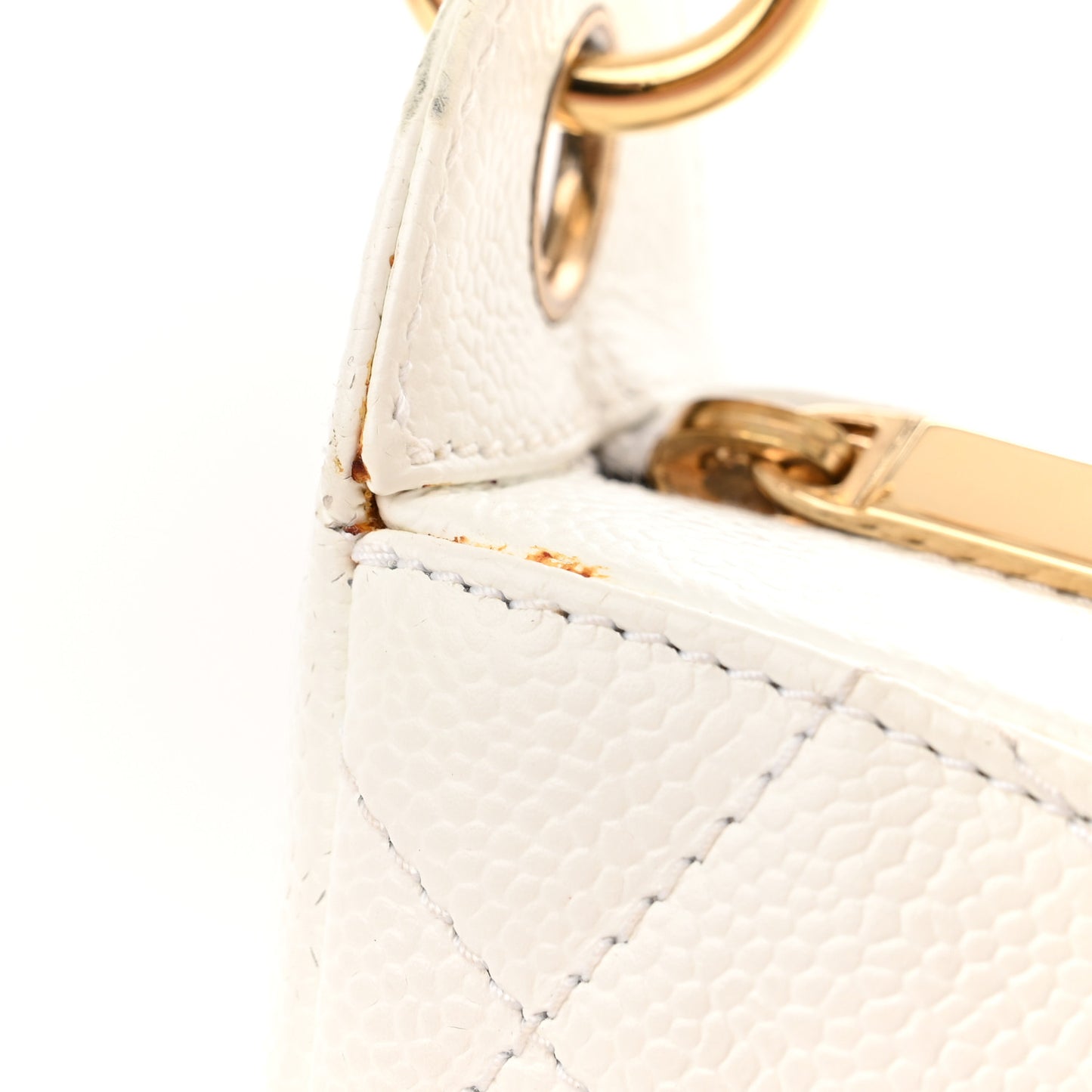 Caviar Quilted Hobo White