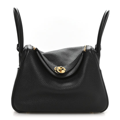 Hermes Taurillon Clemence Lindy 26 Black 1 of 11
