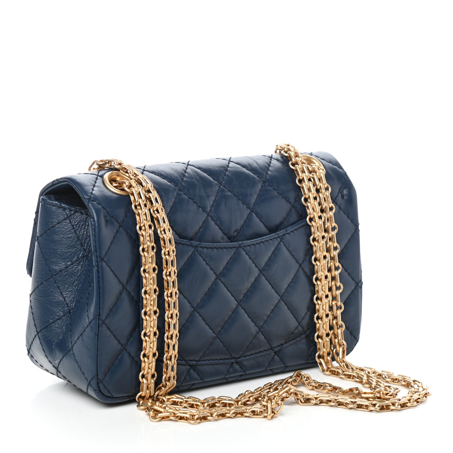 Chanel Aged Calfskin Quilted 2.55 Reissue Mini Flap Blue 3 of 10