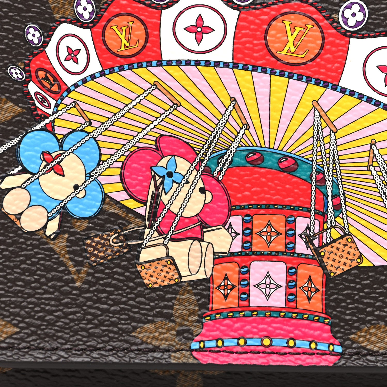 Louis Vuitton Monogram 2020 Christmas Animation Swing Ride Victorine Wallet Pink Poppy 8 of 9