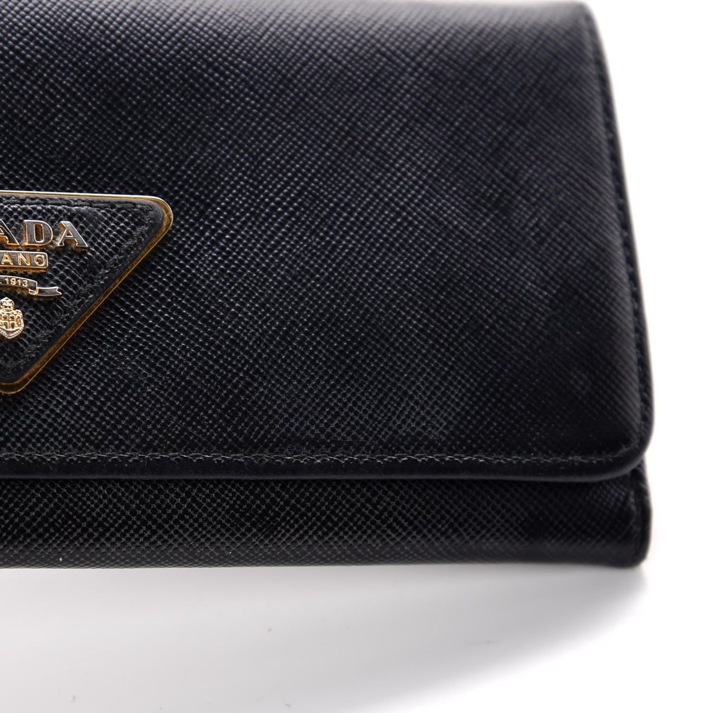 Saffiano Continental Flap Wallet Black