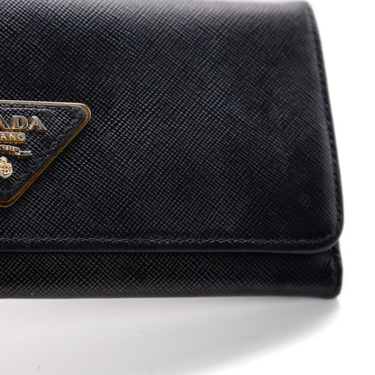 Prada Saffiano Continental Flap Wallet Black 9 of 12