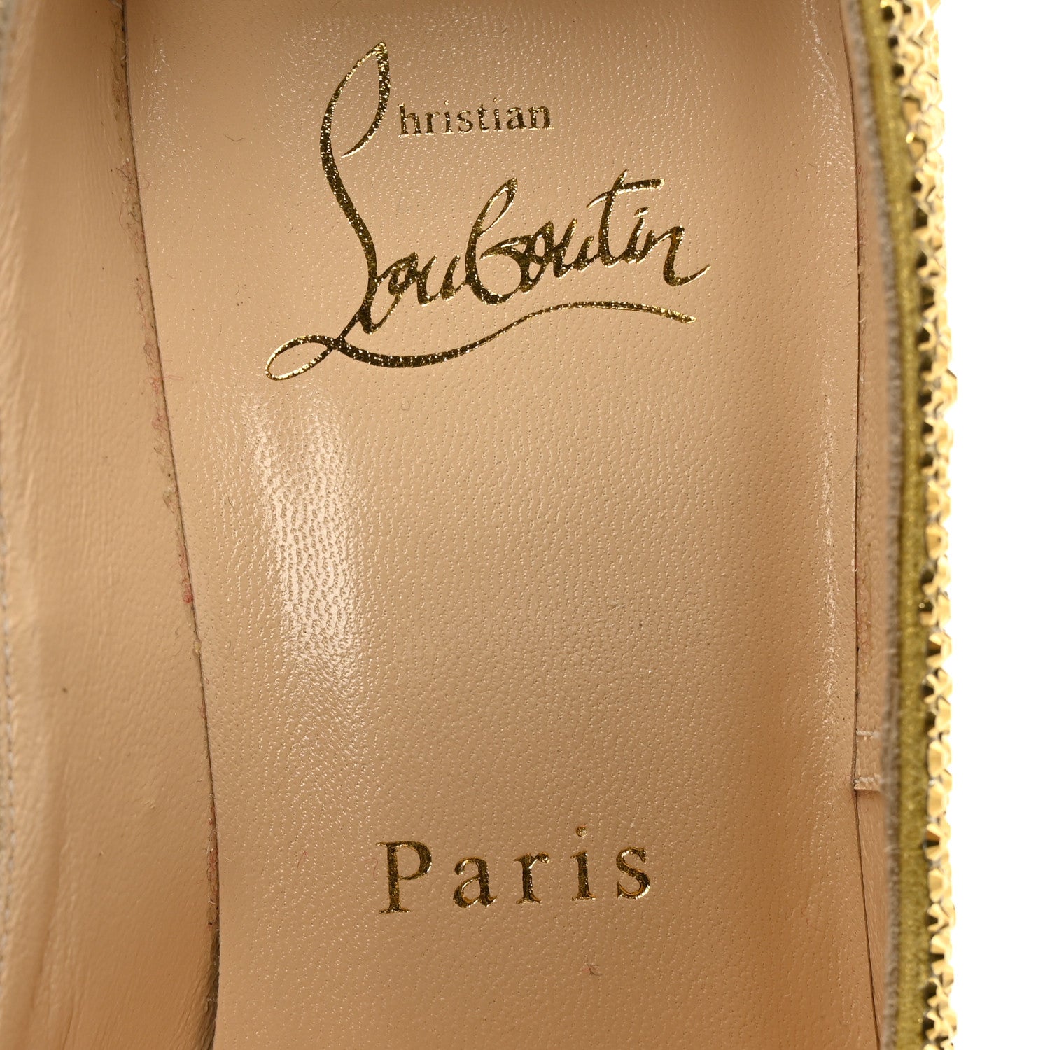 Christian Louboutin Crystal Suede Burma Daffodile Strass 160 Pumps 37.5 Gold 6 of 8