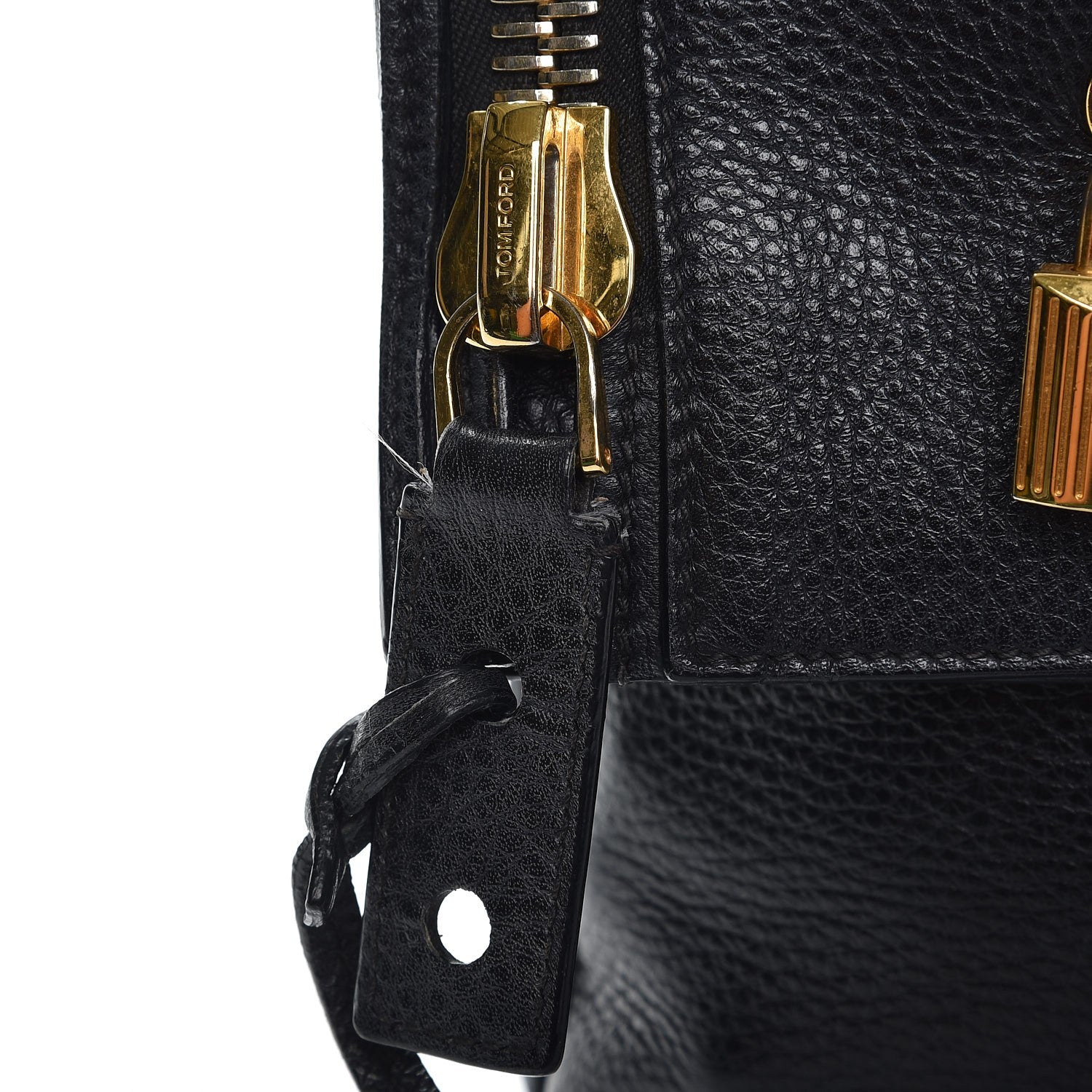 Tom Ford Grained Calfskin Large Alix Padlock Zip Shoulder Bag Black 9 of 9