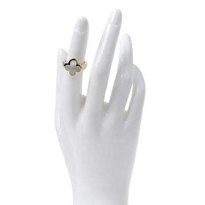 Van Cleef & Arpels 18K Yellow Gold Mother of Pearl Pure Alhambra Ring 50 5.25 2 of 7