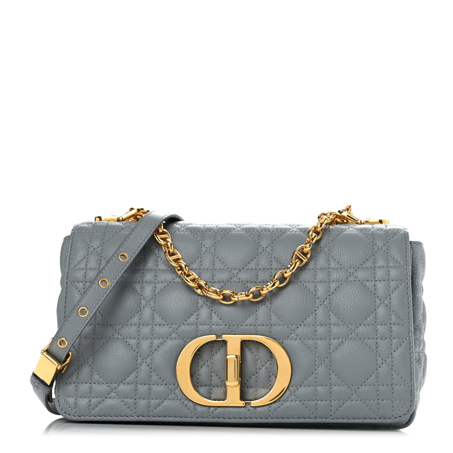 Christian Dior Calfskin Cannage Medium Caro Bag Ethereal Grey 1 of 10